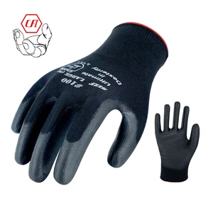 Custom Logo EN388 CE Approved General Purpose Safety Glove Polyester Pu Coated Anti-slip Breathable OEM Work Gloves
