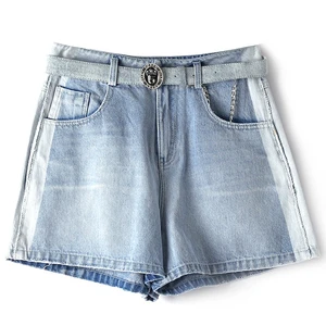 Hot Shorts Women Jean Shorts Casual Summer Women's Denim Belt Design Jean Shorts High Waisted Denim