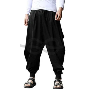 Men Hippie Harem Pants Baggy Linen Yoga Casual Drop Crotch Trouser Comfortable & Stylish Loose Fit Bottoms Relaxed Vibes