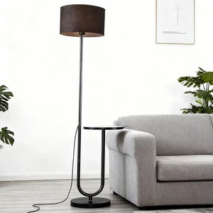 Modern Standing Floor Lamp With Storage Shelves Multi-Tier Display Lamp For Living Room Bedroom
