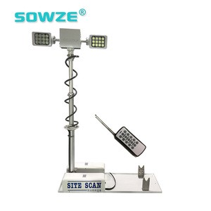 SOWZE 1.8m Vehicle Roof Mount Telescopic Retractable LED Searchlight with Remote Control Water Resistant Security Protection
