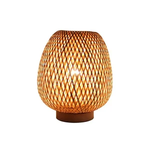 Elegant Handmade Modern Bamboo Table Lamp for Soft Warm Lighting for Nightstand Reading Corners Offices or House Decoration