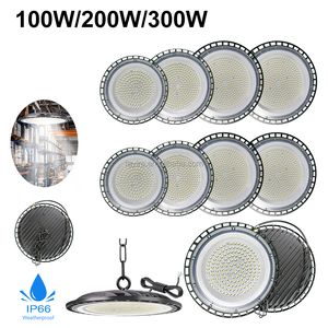 EU Stock DOB 100-277V UFO High Bay Light 100W 200W 300W For Industrial Commercial Workshop Factory Warehouse Shopping Mall