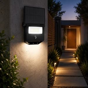 Adjustable Solar Panel Pir Motion Sensor Remote Control Outdoor Waterproof Security Lamp