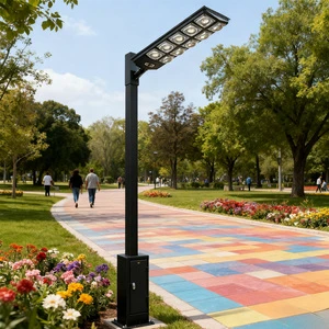 Solar Street Light 504 LEDs with Radar Motion SensorIP65 Waterproof for Highway Factory Parking Lot Lighting