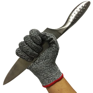 En388 String Knit HPPE Level 5 Cut-Resistant Work Gloves Anti-Cut PU Gloves for Glass Handling