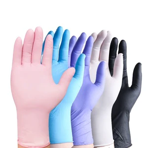 100_Gloves Disposable Blue Gloves Nitrile Guanti in Nitrile Cheap Disposable Clear Gloves Guantes De Exmane De Nitrilo