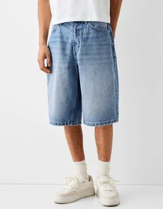 Custom Men's Jean Shorts Hot Sale Fashion Distressed Baggy Pockets Zipper Fly Washed Denim Blue Jean Shorts for Men