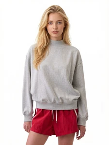 Trend Basic Women Mock Neck Top Oversized Loose Casual Daily Inner Tops