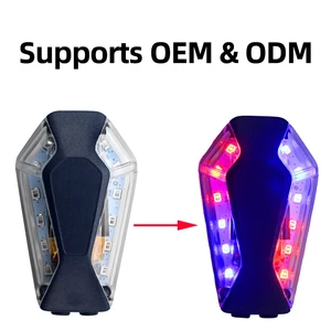 Highlighting Red Blue IP65 Waterproof ABS 500mAh Touch Control Flashing Rechargeable Security Traffic LED Shoulder Light Back