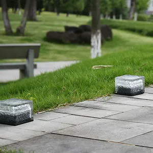 Outdoor Solar Waterproof Led Transparent Glass Square Brick Garden Decoration Paver Light