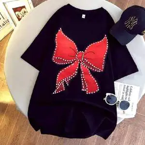 High Quality Women's Plus Size Summer T-Shirt Hip Hop Logo Big Tall Casual Style with Design Solid Pattern Fabric T-Shirt