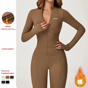All-In-One Women's Outdoor One-Piece Casual Sports Fitness Jumpsuit Spandex/Polyester Breathable Lightweight Stand-Up Collar