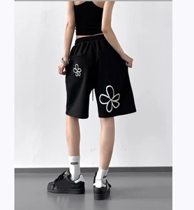Women Hot Breathable Quick Dry Regular Large Size Casual Fashion Print Elastic High Waist Fitness Running Shorts