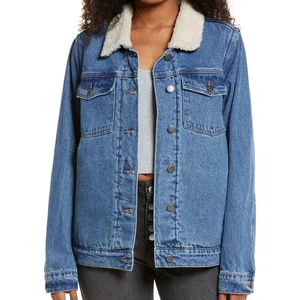 Wholesale New Style Women's Denim Jacket 100% Cotton Waterproof Reversible Winter Outerwear
