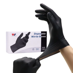 TWI CE Certified 4 Mil Disposable Blue Nitrile Gloves Powder Free Waterproof Chemical Resistant Flexible Breathable Safety 26cm
