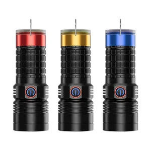 Tactical Super Bright 3000LM High Lumens Alloy USB Rechargeable Power Display Waterproof Multi-mode Flashlight Handheld Light
