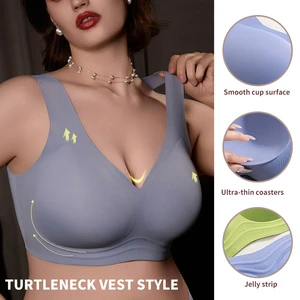 Seamless Comfortable One-Piece Push-Up Bra Breathable Solid Pattern Knitted ODM Lift Jelly Gel Soft Support Wire-Free Fixed Cups