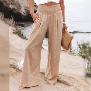 Soft Plaid Pajama Pants for Women Wholesale High Quality Wide Leg Sleepwear Bottoms Casual Lounge Trousers