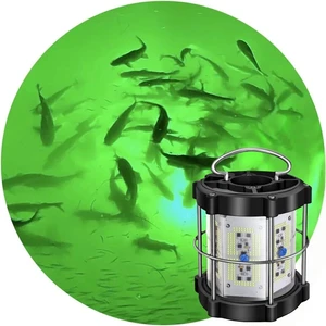 underwater Luring LED Fishing Light Green Squid Tuna Attraction Deep Drop Fish Lamp
