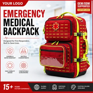 Emergency Medical Backpack First Aid Trauma Bag High Visibility Waterproof Multi Compartment EMS Rescue Backpack OEM ODM