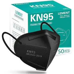 Hot Selling Disposable Black 50PCS Box KN95 Face Masks 5-Layer Individually Packed