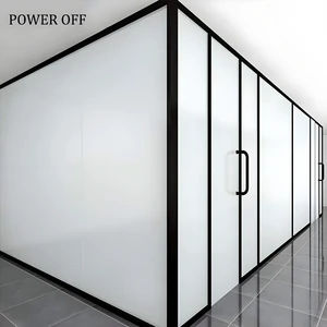 Smart Glass Partition Wall App Voice Control Switchable Privacy Glass Electric Dimming Transparent/Opaque Instant Change
