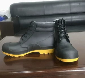 Steel Toe Labor Rain Boots Man's Slip-Resistant Quality Assurance Security Rain Boots For Man PVC Safety Labor Rain Shoes