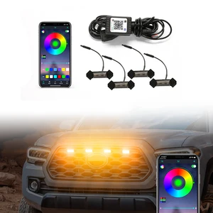 CAR Middle RGB LED Grille Panel Light for Toyota for Tacoma 2016-2018, Front Grill Raptor Lights for Daily Driving