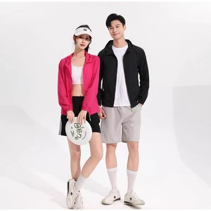 Sunscreen Clothing Ice Silk Jacket Windbreaker Men's Women's UPF 50 Hooded 100% Polyester UV Protection Outdoor Sports