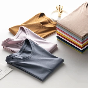Summer Real Silk Cotton Plus Size T-Shirts Women Mulberry Silk Women's T-Shirts