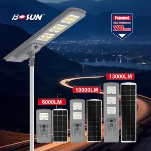 High Quality Intergrated Outside 80W 100W 120W Solar Street Lights Outdoor High Lumens 220lm/w All In One Solar Street Lights