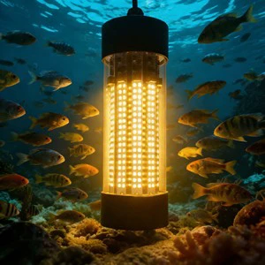Super Bright LED Underwater Fishing Light AC/DC Attracting Light, Green Blue White Yellow Night Fishing Light