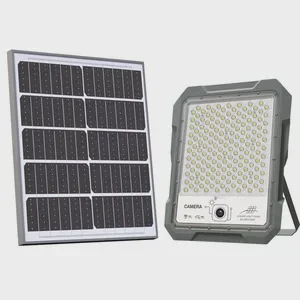 Solar Security Light Camera Aluminum Spotlight Focus Lamp IP65 Waterproof 1200W 6500-7500K 3510lm Outdoor Garden Landscape Light