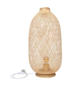 Modern Home Decor Bamboo LED Desk Lamp Handcrafted White Wood Weaving Standing Lights for Living Room Table/Floor Lamps