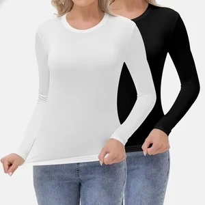 Women's Loose Short Sleeve Tops Ultra-Soft Breathable Eco-Friendly Spandex Casual Wear Print Solid Color Neck Base Layers Custom