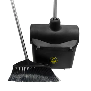 Allesd CleanRoom ESD Cleaning Tools Anti-static Black Plastic Dustpan and Broom Set for Safety Area