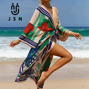 JSN Beach Vaction Women Print Swimwear Beach Cover up
