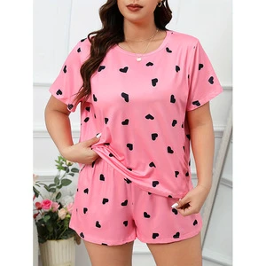 SMOOTH Customized 2025 Plus Size Short-sleeved Shorts Women's Plus Size Pajamas Set Home Clothes