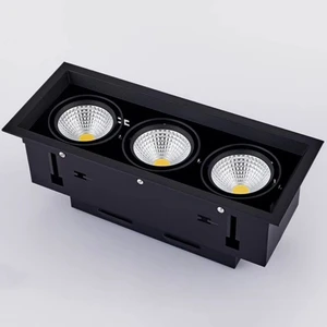White Black 20W 30W Ceiling Mounted Adjustable LED Recessed Grille Light