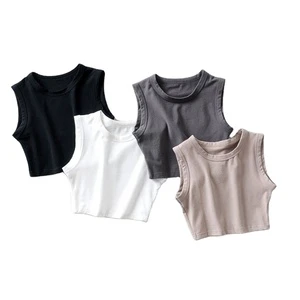 Cropped Exercise Yoga Women's Solid Crop Top T Shirt Tank Top Seamless Streetwear Knitted Sleeveless Casual Women Quick Dry