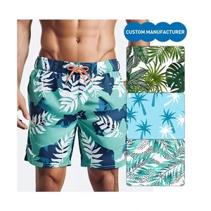 Mid Waist Custom Logo Striped Gingham Print Eco-Friendly Waterproof Plus Size Summer Beach Swim Trunk Shorts Quick Dry