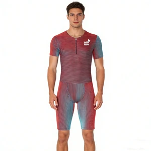 Custom High Quality Athletics Tracksuits Tight Short Sleeve Jumpsuit Running Training Compression Shorts Sports Suits
