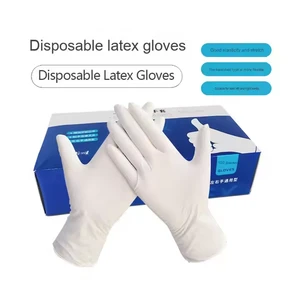 Disposable Nitrile Safety Gloves 9 Inches Black and White Customizable Nail Latex Free for Medical Barber and Tattoo Shops