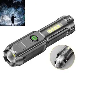 Super Bright Linterna Strong Mini Pocket LED Flashlight Torch Light ABS Rechargeable Small COB LED EDC Mini Flashlight