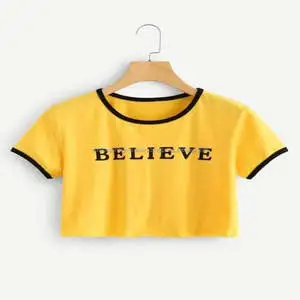 Women's Plus Size Customized Casual Breathable Cotton Crop Top T-Shirt Embroidery Logo Digital Print ODM Leggings Short Sleeve