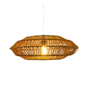 Handmade Bamboo Pendant Lamp Shade Rustic Antique Style Lightweight & Eco-Friendly Safety Home Lighting for Living Room Bedroom
