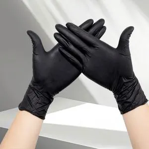 Disposable Nitrile Gloves Cotton Thickened Acid Alkali-Proof Safety Gloves Food Beverage Kitchen Dish Washing Available Black