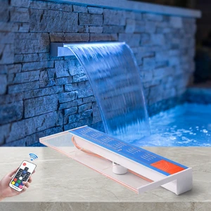 Rectangle Garden Outdoor Indoor Water Fountain With Acrylic Waterfall LED Swimming Pool Decoration Waterfall Fountain