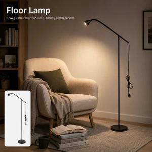 Touch Control Floor Lamp Gooseneck 3.5W 3 Color Modes For Bedroom Living Room Reading Floor Light Spotlight